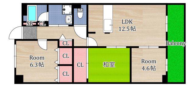 リヴィエール・デュ・ノール(3LDK/5階)の間取り写真