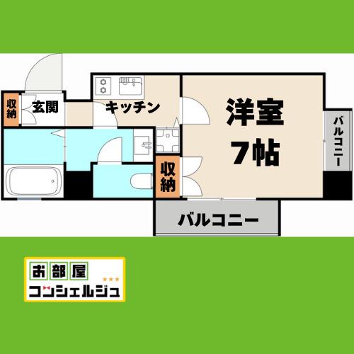 リエス鶴舞ウエスト TOWER(1K/6階)の間取り写真