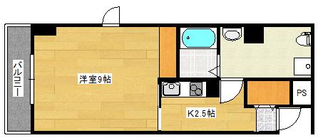 LA SHANTI 本川 (1K/6階)の間取り写真