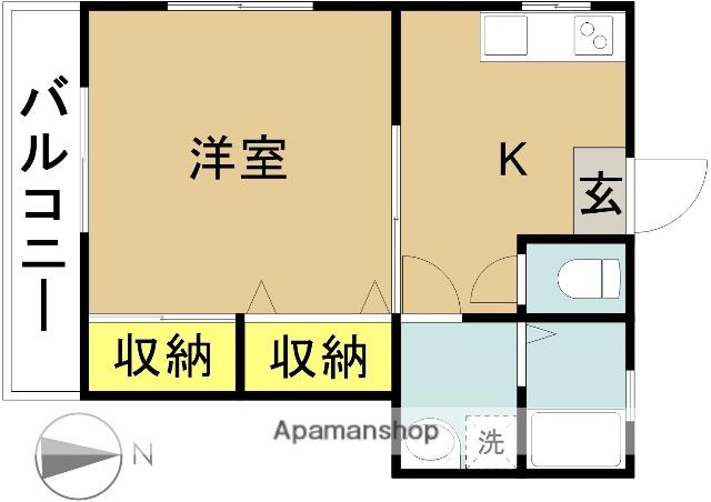 東大淀コーポ(1K/1階)の間取り写真