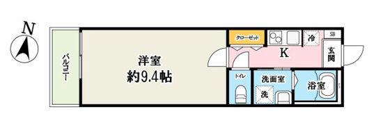PINE DA CASA平沼(1K/1階)の間取り写真