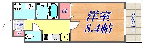 アーバングレース(1K/5階)の間取り写真