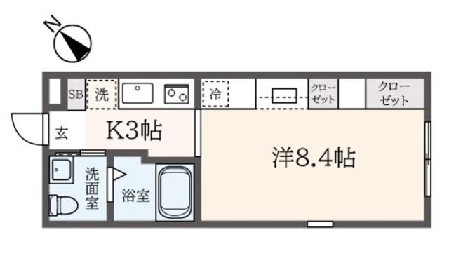 リブリ みらい(1K/1階)の間取り写真