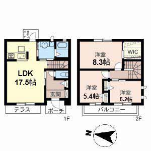 エクセルコート5(3LDK/1階)の間取り写真