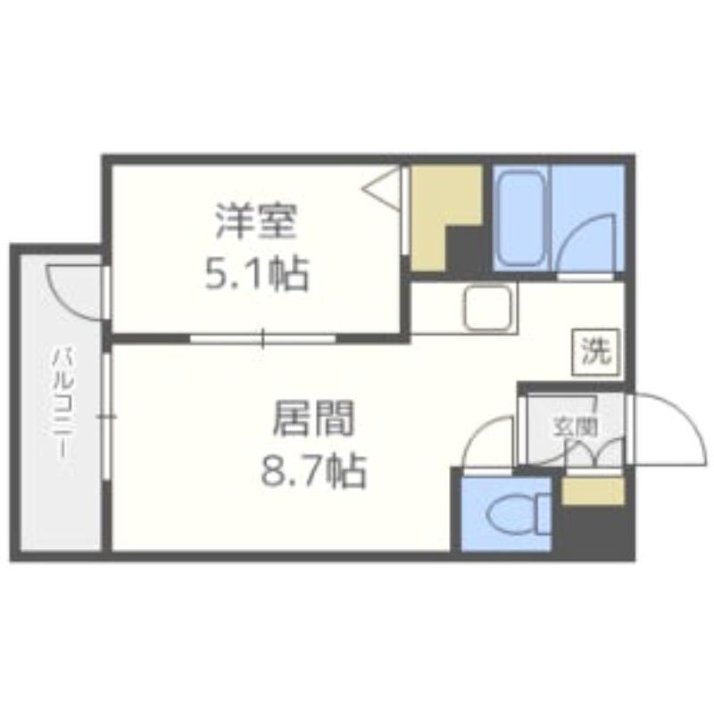 ブローニュ澄川(1LDK/4階)の間取り写真
