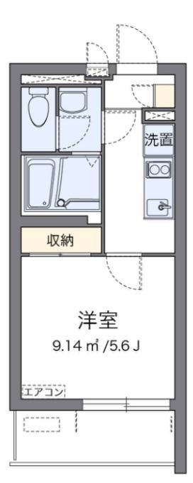 クレイノ錦(1K/3階)の間取り写真