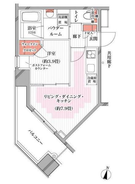 レルシール大島(1LDK/2階)の間取り写真