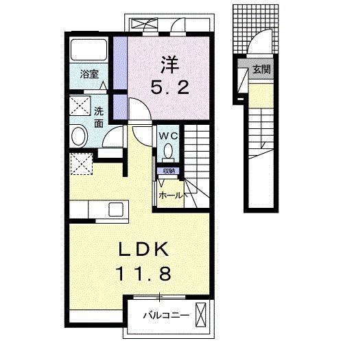 グランツ(1LDK/2階)の間取り写真