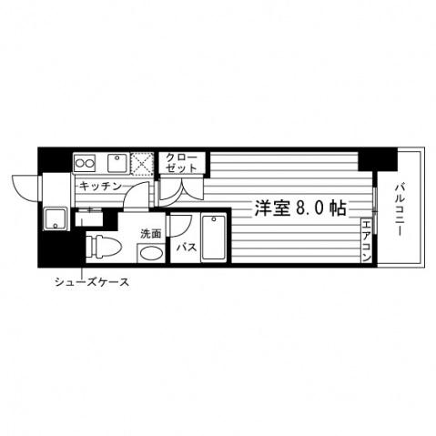 ルージュ八戸ノ里(1K/6階)の間取り写真