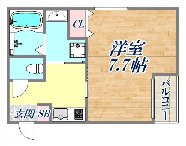NS VILLAGE西宮戎(1K/2階)の間取り写真