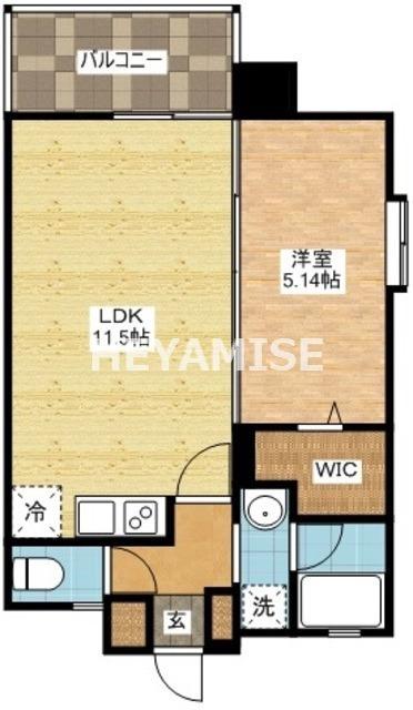 サクセスカバーヒルズ(1LDK/6階)の間取り写真