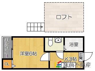STAGE小戸III(1K/2階)の間取り写真