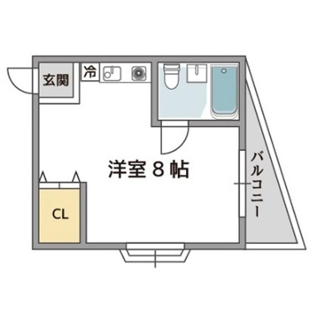 ドムール大倉(ワンルーム/4階)の間取り写真