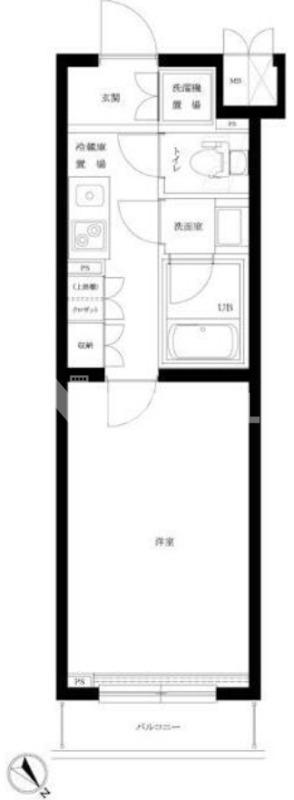 ルーブル駒澤大学参番館(1K/2階)の間取り写真