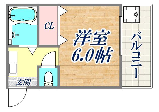 みやマンション(1DK/2階)の間取り写真
