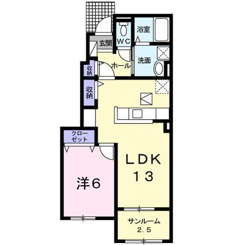 ノ-ル・ボワ I(1LDK/1階)の間取り写真