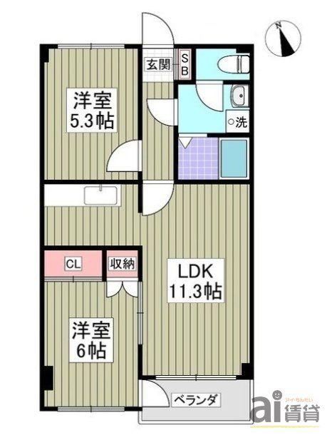 エトワールマンション(2LDK/3階)の間取り写真