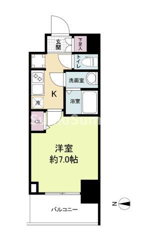 WORVE大阪本町(1K/14階)の間取り写真