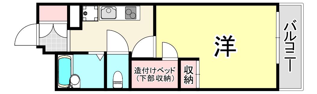 レオパレスグリーンアンバー(1K/3階)の間取り写真