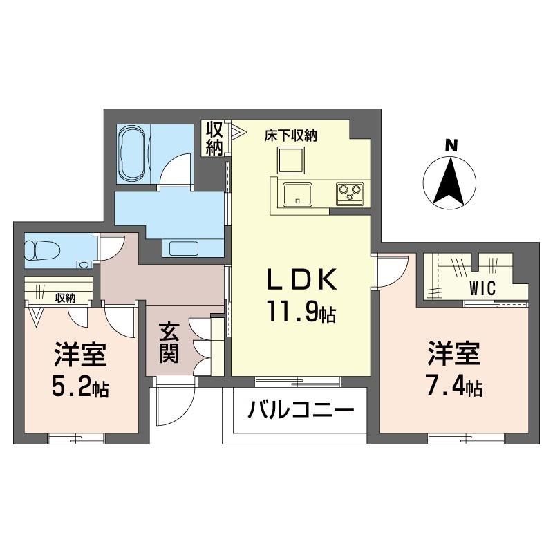 マーリエ(2LDK/1階)の間取り写真