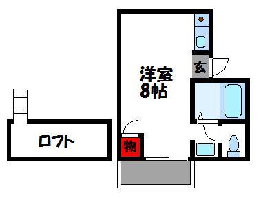 ルート新宮A(ワンルーム/1階)の間取り写真
