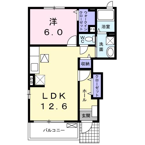 グラン・ジュテ(1LDK/1階)の間取り写真