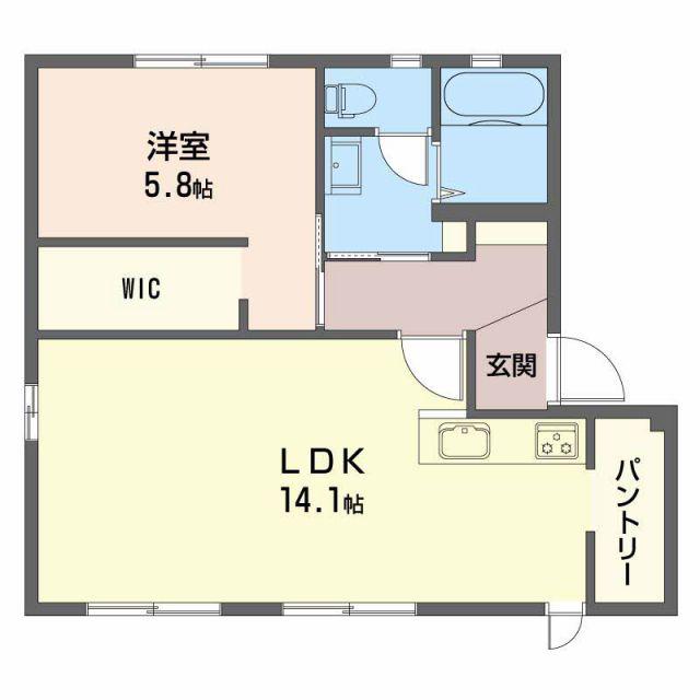 ヴィクトワールSUGA(1LDK/1階)の間取り写真