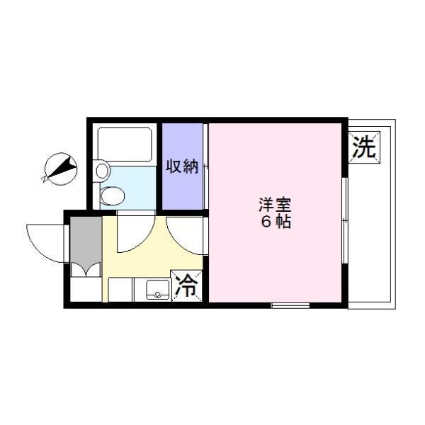ハイツサンライズ(1K/2階)の間取り写真