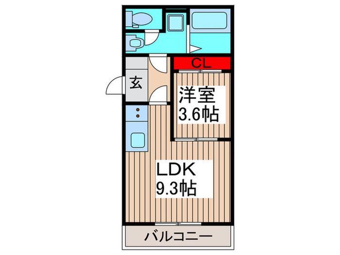 REGALEST響(1LDK/3階)の間取り写真
