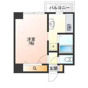 クレセント松蔭(ワンルーム/1階)の間取り写真