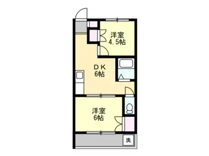 ランドフォレストつきみ野(2DK/3階)の間取り写真