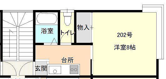 パルセ433(1K/2階)の間取り写真