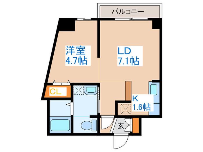リトルズさっぽろ福住(1LDK/6階)の間取り写真