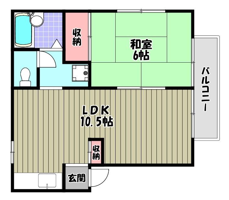 ナイティ池尻(1LDK/2階)の間取り写真