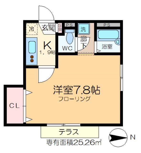 メゾン・N(1K/1階)の間取り写真