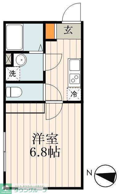 PARADIS千住関屋(1K/4階)の間取り写真