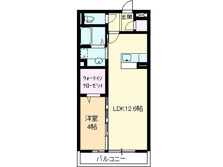セジュール妙見(1LDK/1階)の間取り写真