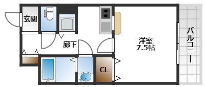 MSPALAZZO(1K/9階)の間取り写真