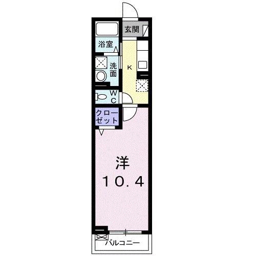 ブラン ルミエール(1K/2階)の間取り写真