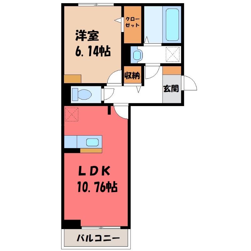 ファーストステージ江木(1LDK/3階)の間取り写真