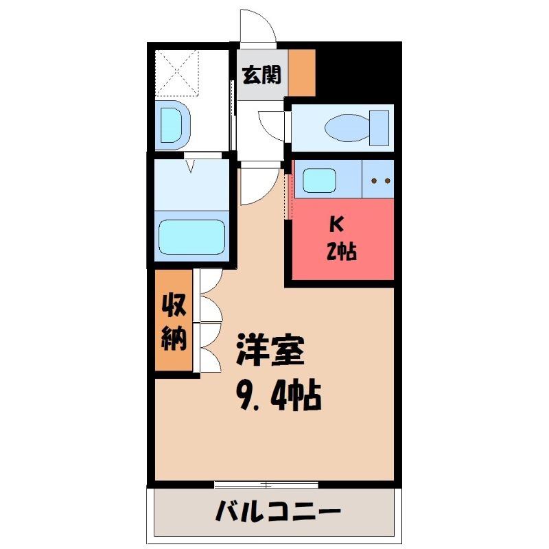 NUMBERONE(1K/2階)の間取り写真
