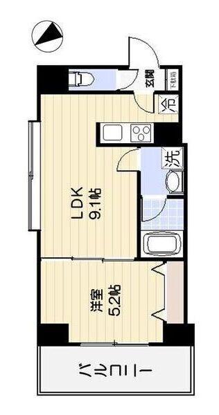 GRACIA YOKOHAMA(1LDK/5階)の間取り写真
