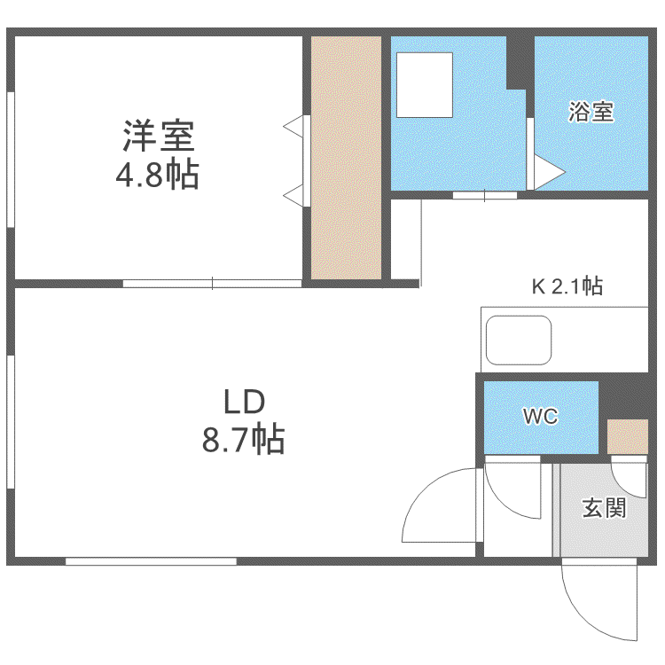 PROGRACE S19(1LDK/3階)の間取り写真