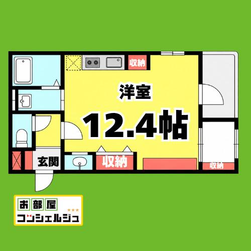 トウリ ルームズ徳川東(ワンルーム/1階)の間取り写真