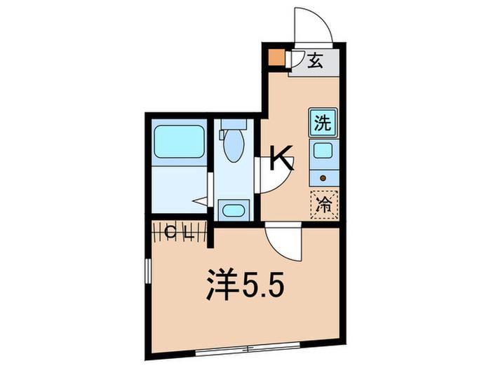 グレイシア川崎西口(1K/2階)の間取り写真