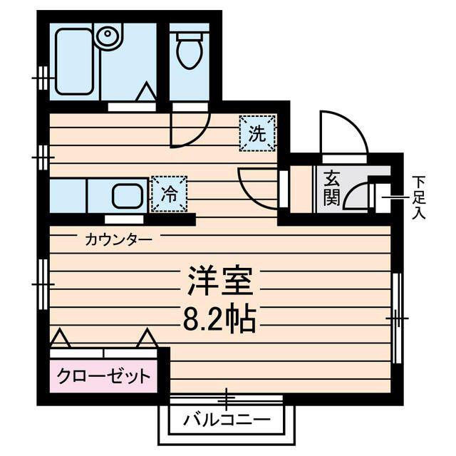 ちきゅうハウス(ワンルーム/2階)の間取り写真