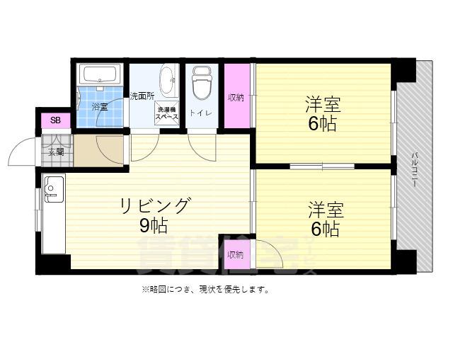 フルタビル(2LDK/2階)の間取り写真