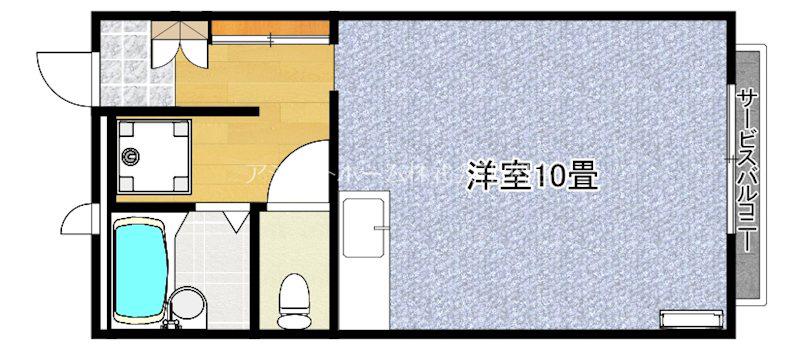 シャンブルKITANOII(ワンルーム/1階)の間取り写真