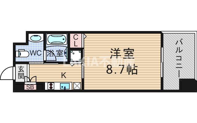 グランツ西大橋(1K/6階)の間取り写真