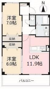フォブール桜(2LDK/2階)の間取り写真